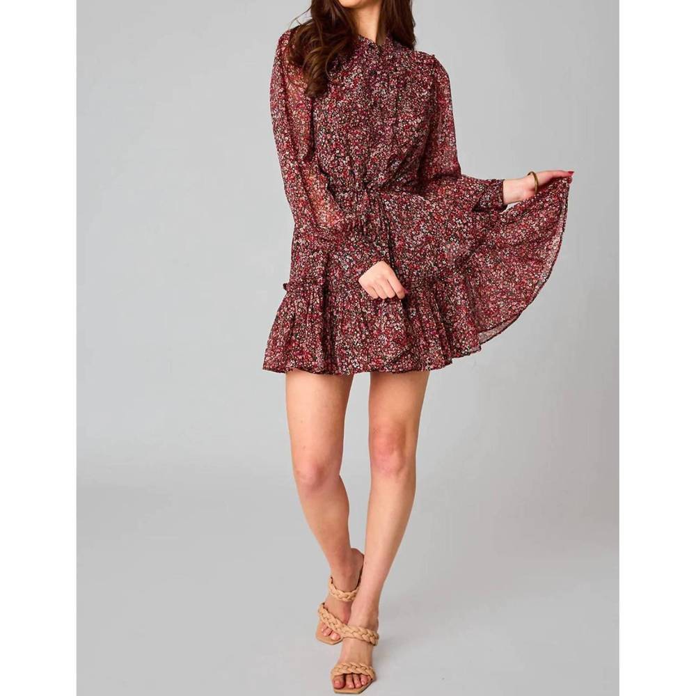 Buddy Love Celia Dress Amour Ditzy Floral Ruffle Metallic Cottagecore Size S